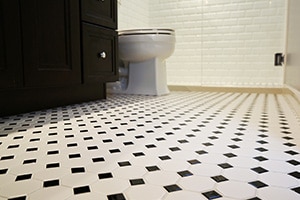 black and white floor tile