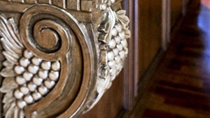 elegant wood detail with grape shape