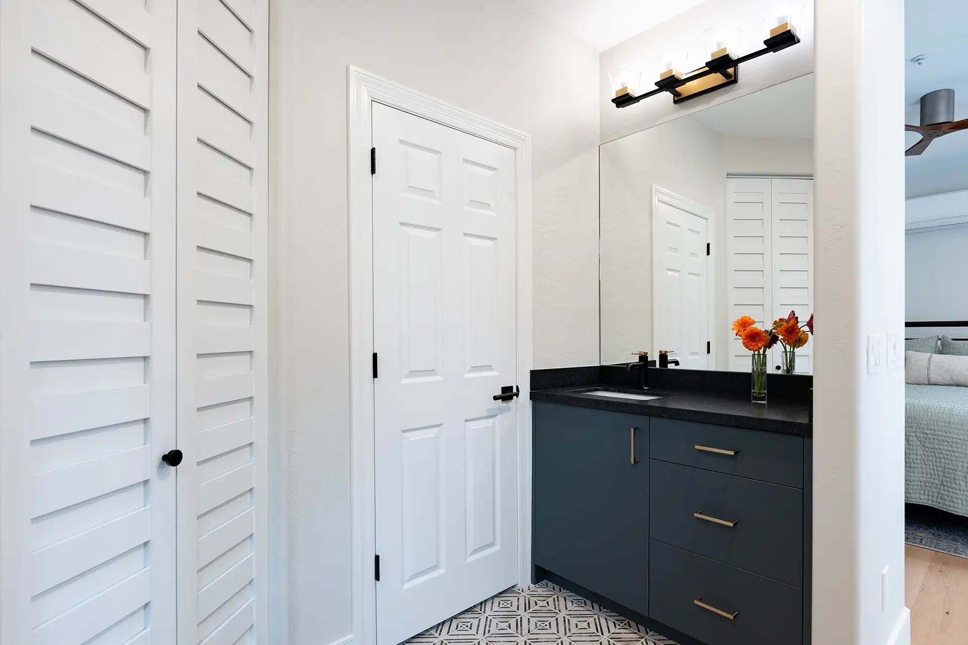 Desert Contemporary casita bathroom designed by Premier Design-Build-Remodel